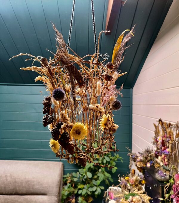 Nature art | dried flowers instalation | cottage house floral wall hanging | bijo wedding Deco | witchy home