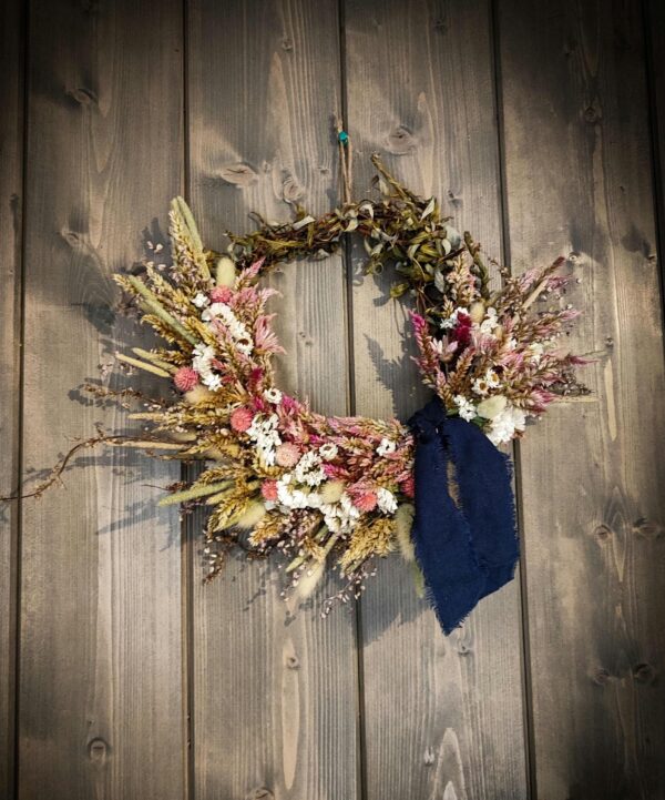 Handcrafted Dried Flower Wreath - Grown on Micro Farm | Versatile Table Centerpiece, Perfect for Candles & Home Decor  | Witchy altar deco